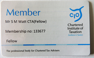 CIOT membership card of Steve Watt